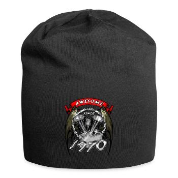Génial depuis 1970, anniversaire du motard - Bonnet en jersey - noir - Devant