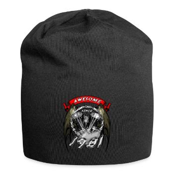 Awesome since 1981, Biker Geburtstag - Jersey-Beanie - Schwarz - Vorne