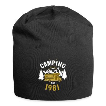 Geburtstag: Camping seit Mai 1981 Wohnmobil - Jersey-Beanie - Schwarz - Vorne