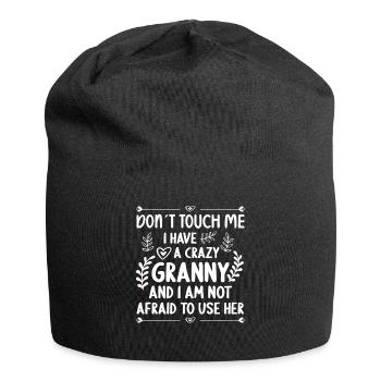 Ich Habe Eine Verrückte Enkel-Enkelin-Oma - Jersey-Beanie - Schwarz - Vorne