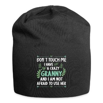 Ich Habe Eine Verrückte Enkel-Enkelin-Oma - Jersey-Beanie - Schwarz - Vorne