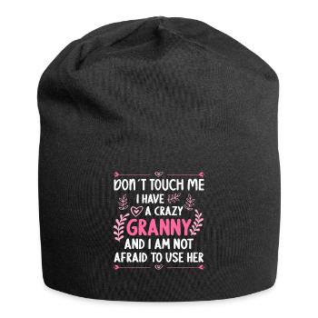 Ich Habe Eine Verrückte Enkel-Enkelin-Oma - Jersey-Beanie - Schwarz - Vorne