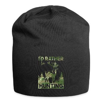 I'D RATHER BE HUNTING Lustiger Jäger Tarn-Hirsch - Jersey-Beanie - Schwarz - Vorne