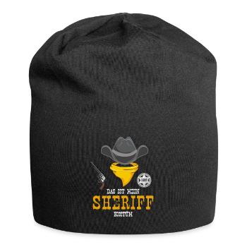 Karneval Kostüm Sheriff - Jersey-Beanie - Schwarz - Vorne