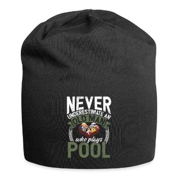 Billard Lustiger Spruch & Herren Snooker Design - Jersey-Beanie - Schwarz - Vorne