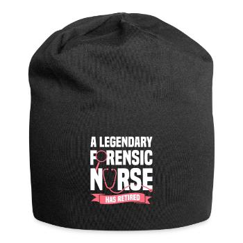 Eine legendäre forensische Krankenschwester hat RN-Krankenschwestern in den Ruhestand versetzt - Jersey-Beanie - Schwarz - Vorne