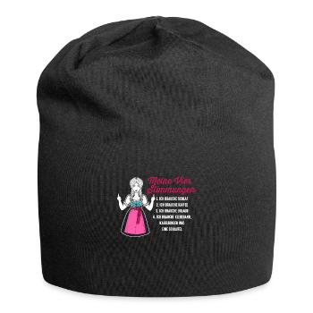 Dirndl Meine Vier Stimmungen Schlaf Kaffee - Jersey-Beanie - Schwarz - Vorne
