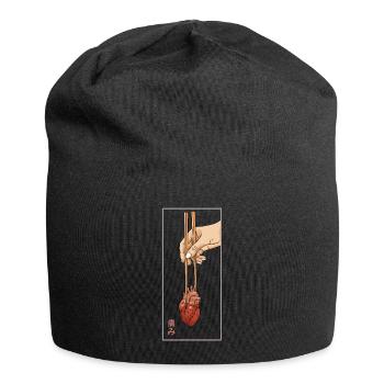 Aesthetic Vaporwave Japanese 90s Japan Human Heart - Jersey Beanie - black - Front