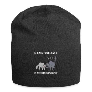 Geh mir aus dem Weg unnötiger Sozialkontakt Katze - Jersey-Beanie - Anthrazit - Vorne