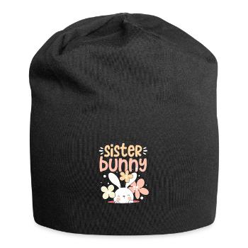 Schwester - Jersey-Beanie - Schwarz - Vorne