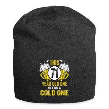 Männer Bier Geburtstag Lustig 71 Jahre alt Bierliebhaber - Jersey-Beanie - Anthrazit - Vorne