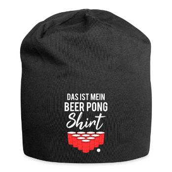 Beer Pong Bier Pong Lustiger Spruch Geschenk - Jersey-Beanie - Schwarz - Vorne