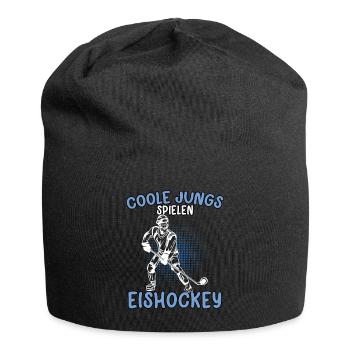 Coole Jungs spielen Eishockey junge Hockey Spieler - Jersey-Beanie - Schwarz - Vorne