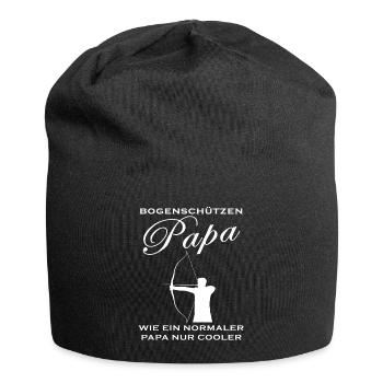 Bogenschießen Bogenschützen Papa Spruch Geschenk - Jersey-Beanie - Schwarz - Vorne