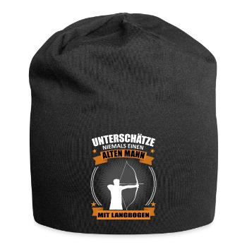 Bogenschießen Alter Mann Spruch Geschenk - Jersey-Beanie - Schwarz - Vorne