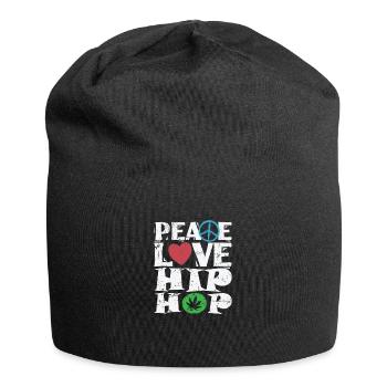 Peace Love Hip Hop Music Genre Rap - Jersey Beanie - black - Front