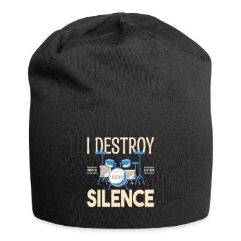 Ich zerstöre das Schweigen. Geschenkschlagzeuger, Geschenkmusiker - Jersey-Beanie - Schwarz - Vorne