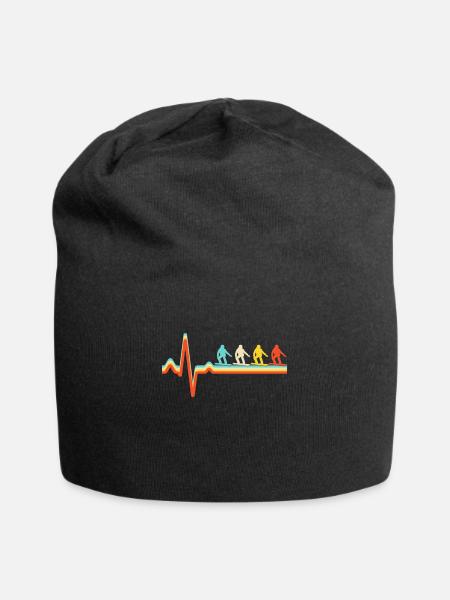 Snowboarden Retro Herzschlag - Jersey-Beanie - Schwarz