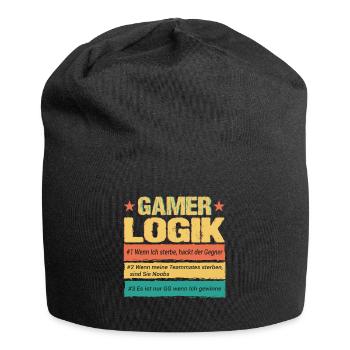 Gamer Logik Lustige Zocken Gaming Motive Streamer - Jersey-Beanie - Schwarz - Vorne