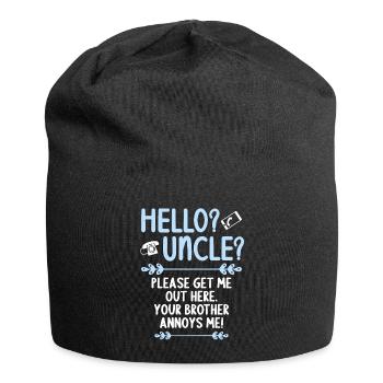 Hallo Onkel Bitte Hol Mich Hier Raus - Jersey-Beanie - Schwarz - Vorne