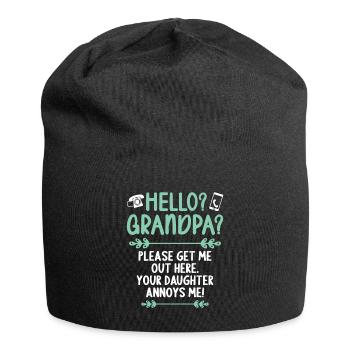 Hi Grandpa, please get me out of here - Jersey Beanie - black - Front
