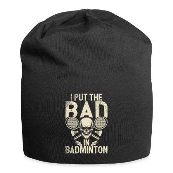Badminton Lustiger Spruch Herren Badminton Design - Jersey-Beanie - Schwarz - Vorne