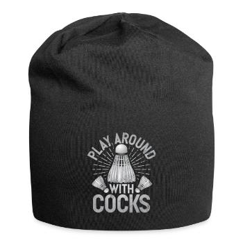 Badminton Lustiger Spruch Herren Badminton Design - Jersey-Beanie - Schwarz - Vorne