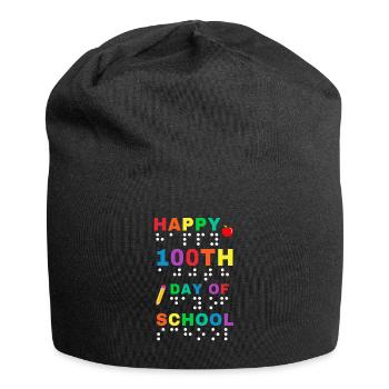 100e jour d’école braille aveugle visuel - Bonnet en jersey - noir - Devant
