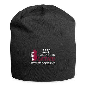 Nothing Scares Me Qatari Husband Qatar - Jersey Beanie - black - Front