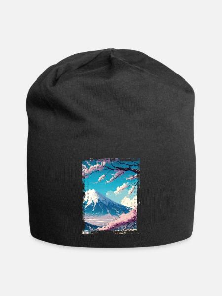 Japon Fuji Cerisier Fleur Cerisier Naturel - Bonnet en jersey - noir