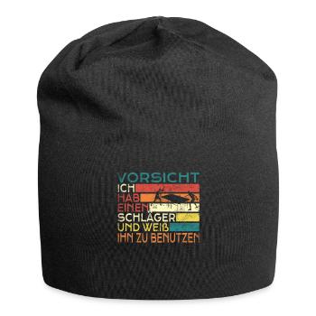 Tischtennis Zubehör Pingpong Motiv - Jersey-Beanie - Schwarz - Vorne