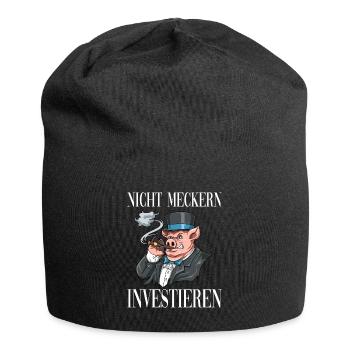 Nicht Meckern INVESTIEREN - Jersey-Beanie - Schwarz - Vorne