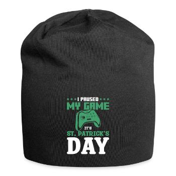 J’ai mis mon jeu en pause C’est la Saint-Patrick Vidéo - Bonnet en jersey - noir - Devant