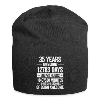 35 Jahre Genial Deko Geburtstag Geschenk Lustig - Jersey-Beanie - Anthrazit - Vorne