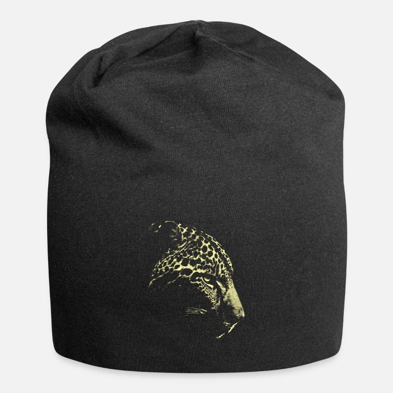 Schneeleopard - Jersey-Beanie - Schwarz