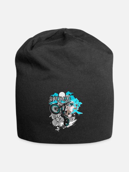 Motocross / Enduro / Freestyle mx / Dirtbike retro - Jersey-Beanie - Schwarz