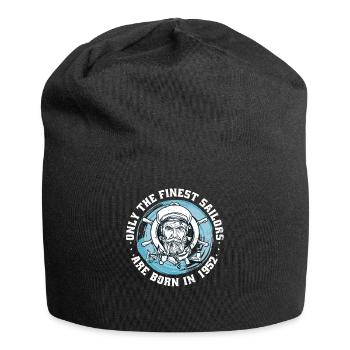 sailor born 1952 birthday sailboat funny - Jersey Beanie - black - Front