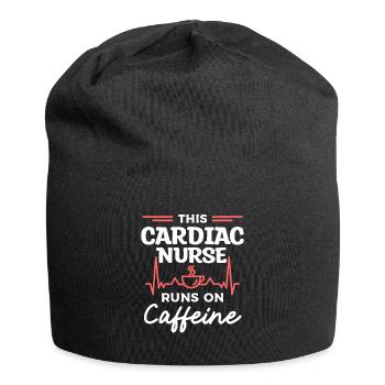 Cette infirmière cardiaque fonctionne sur le cardiologue à la caféine - Bonnet en jersey - noir - Devant