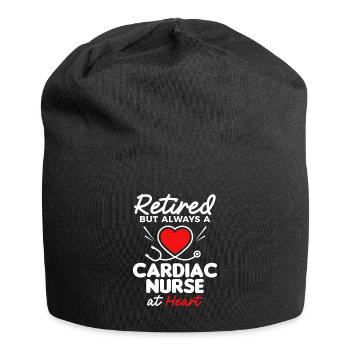 Retraitée mais toujours infirmière cardiaque dans l’âme - Bonnet en jersey - noir - Devant