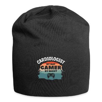 Cardiologist By Day Gamer By Night Cardiology - Jersey Beanie - black - Front