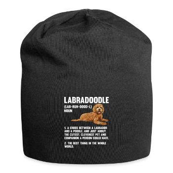 Labradoodle Dog - Jersey Beanie - black - Front