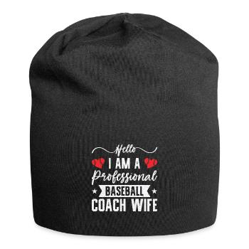 Baseball-Trainerin Ehefrau Berufstätige Mutter - Jersey-Beanie - Schwarz - Vorne