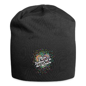 Fastnacht - Karneval - Köstümersatz - Spruch - Jersey-Beanie - Schwarz - Vorne