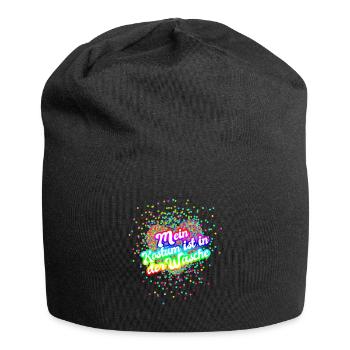 Fastnacht - Karneval - Köstümersatz - Spruch - Jersey-Beanie - Schwarz - Vorne