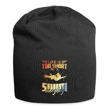 Schwimmen Zitate - Jersey-Beanie - Schwarz - Vorne