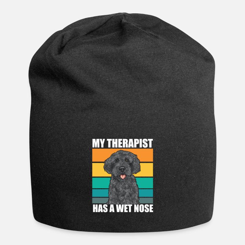 Labradoodle Hund - Jersey-Beanie - Schwarz