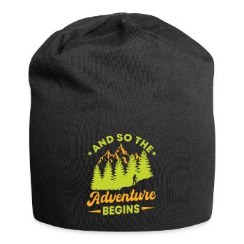 Und So Beginnt Das Abenteuer - Jersey-Beanie - Schwarz - Vorne