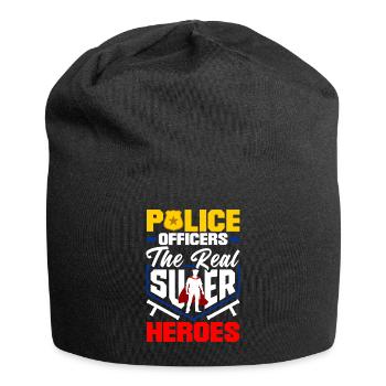Real Heroes Father's Day Design for Policeman - Jersey-Beanie - Schwarz - Vorne