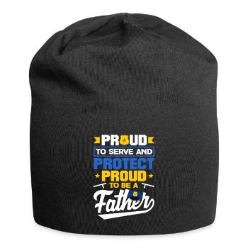 Proud to Protect Father's Day Design for Policeman - Jersey-Beanie - Schwarz - Vorne