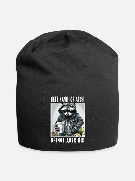 Nett Kann Ich Auch Bringt Aber Nix - Jersey-Beanie - Schwarz